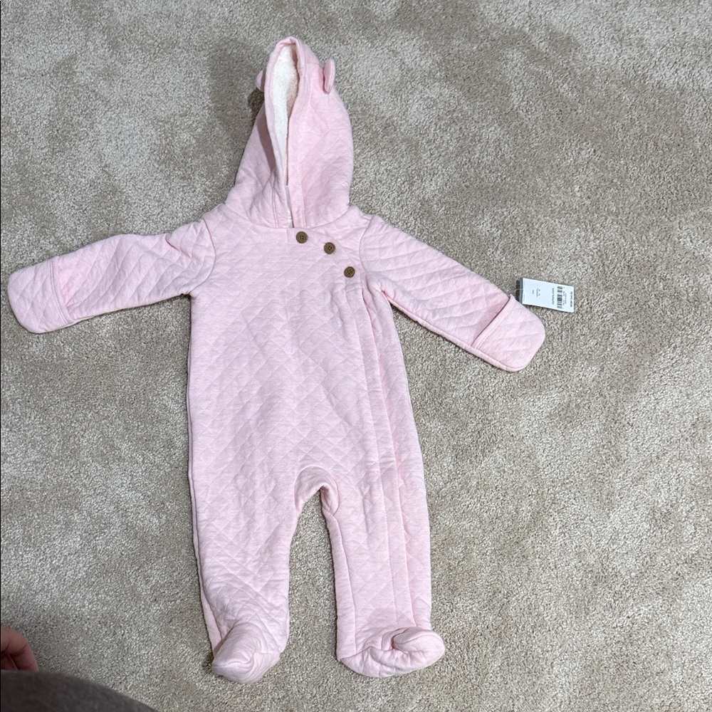 Carter's Pink Quilted Footie One Piece